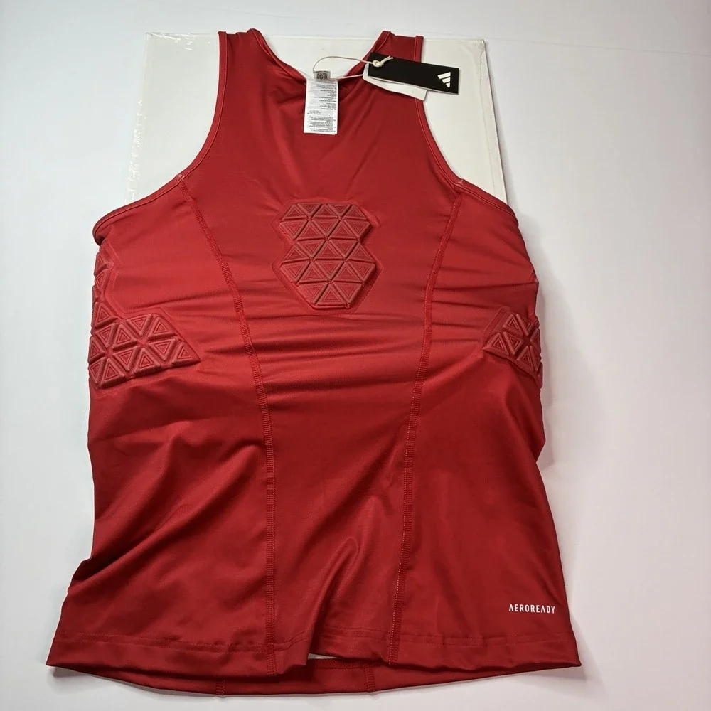 Adidas Aeroready Padded Basketball Compression Top Red Men's Size XLT IQ0881